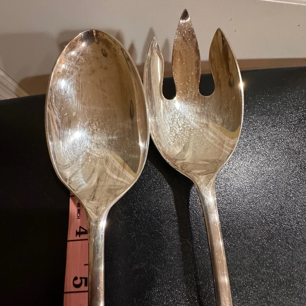 Gerity Georgian silver plated spoon and fork serving set